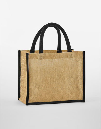 Westford Mill Starched Jute Midi Tote w473 - Natural Black O S - Customisable Bags