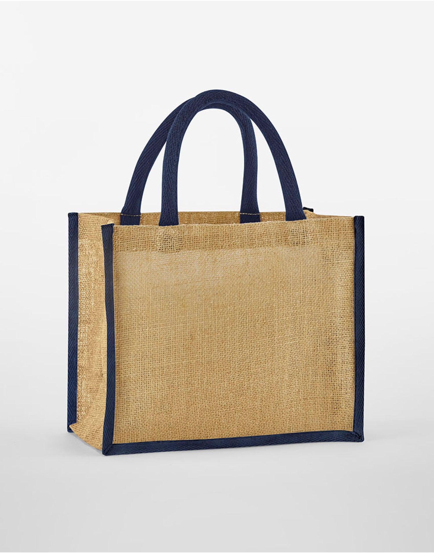Westford Mill Starched Jute Midi Tote w473 - Natural Navy O S - Customisable Bags