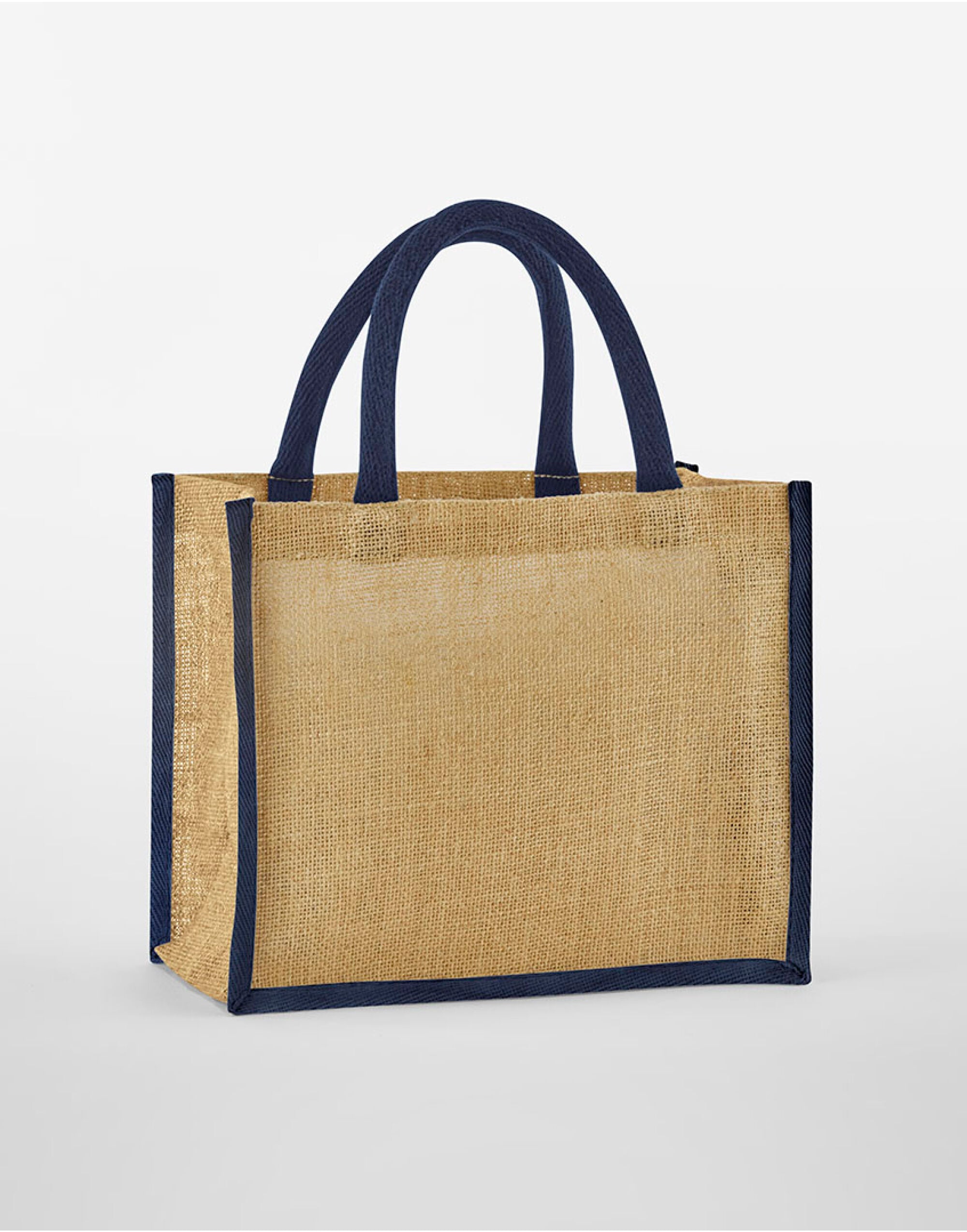 Westford Mill Starched Jute Midi Tote w473 - Natural Navy O S - Customisable Bags