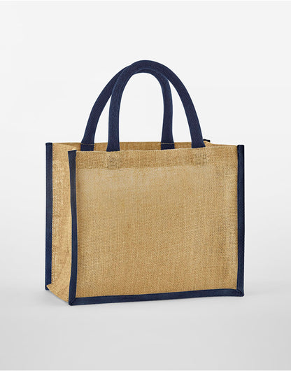Westford Mill Starched Jute Midi Tote w473 - Natural Navy O S - Customisable Bags