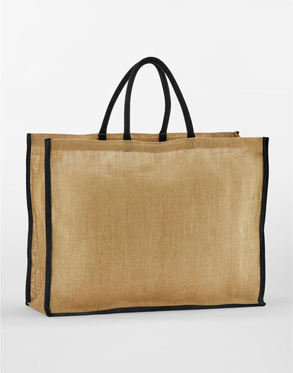 Westford Mill Starch Jute Market Shopper w475 - Natural Black O S - Customisable Bags