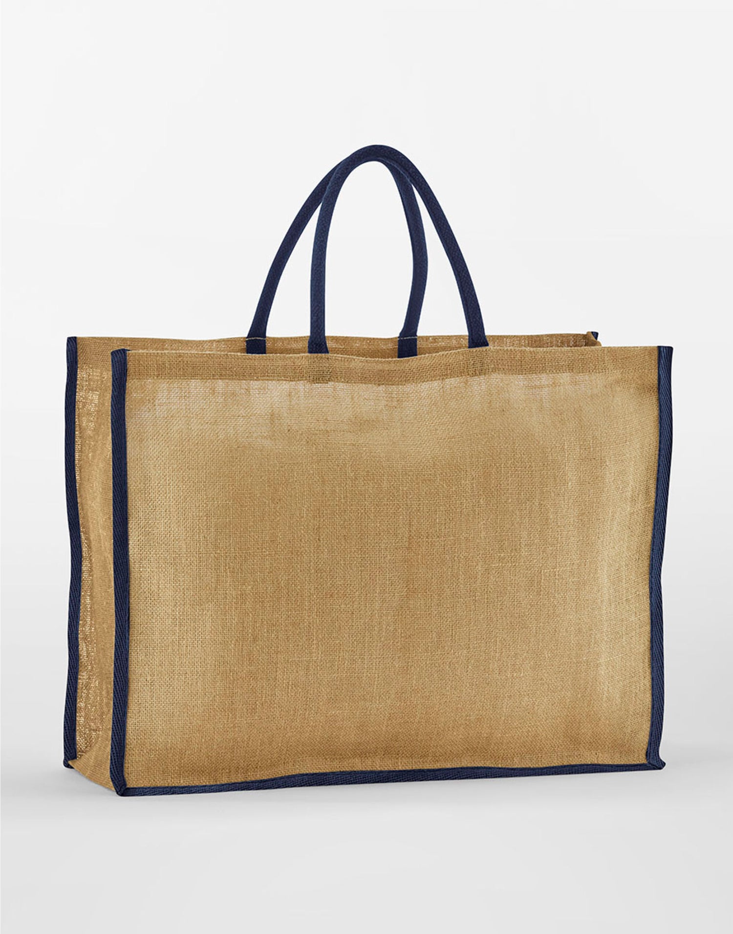 Westford Mill Starch Jute Market Shopper w475 - Natural Navy O S - Customisable Bags