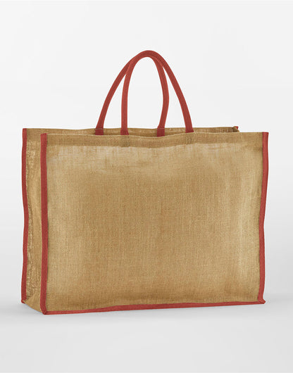 Westford Mill Starch Jute Market Shopper w475 - Natural Orange Rust O S - Customisable Bags