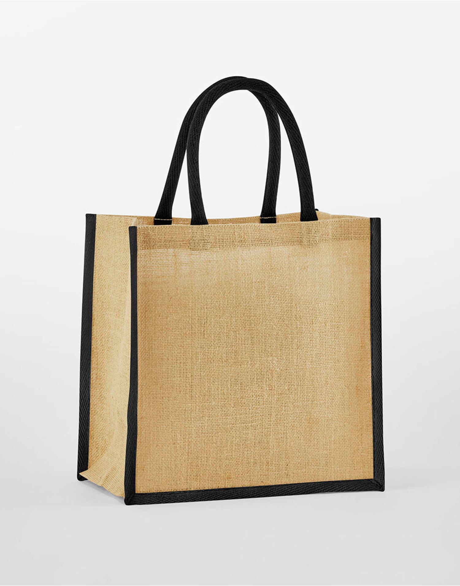 Westford Mill Starch Jute Miw477ni Gift Bag - Natural Black O S - Customisable Bags