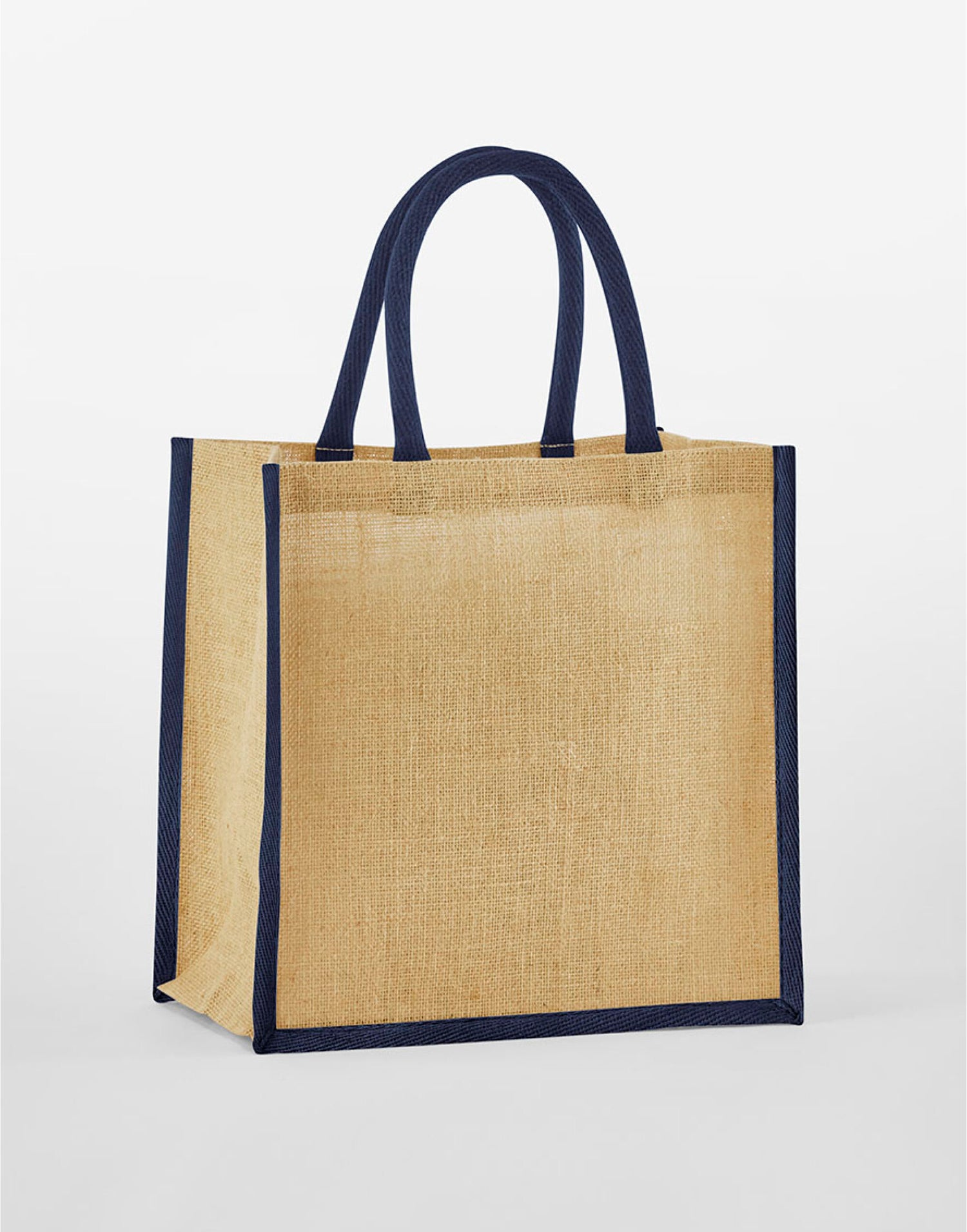 Westford Mill Starch Jute Miw477ni Gift Bag - Natural Navy O S - Customisable Bags