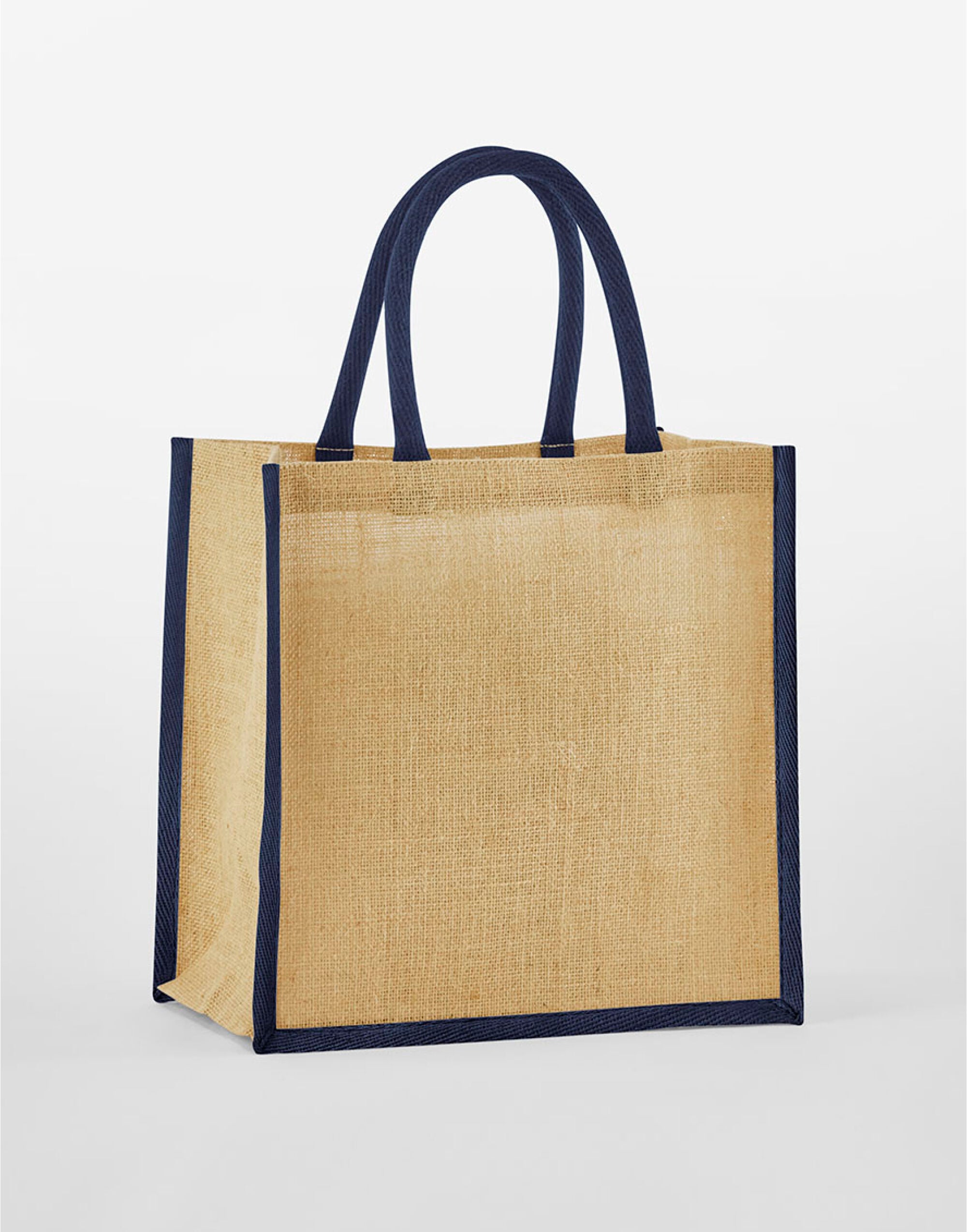 Westford Mill Starch Jute Miw477ni Gift Bag - Natural Navy O S - Customisable Bags