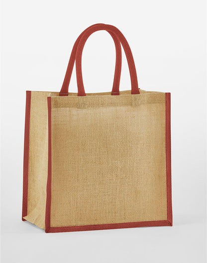 Westford Mill Starch Jute Miw477ni Gift Bag - Natural Orange Rust O S - Customisable Bags