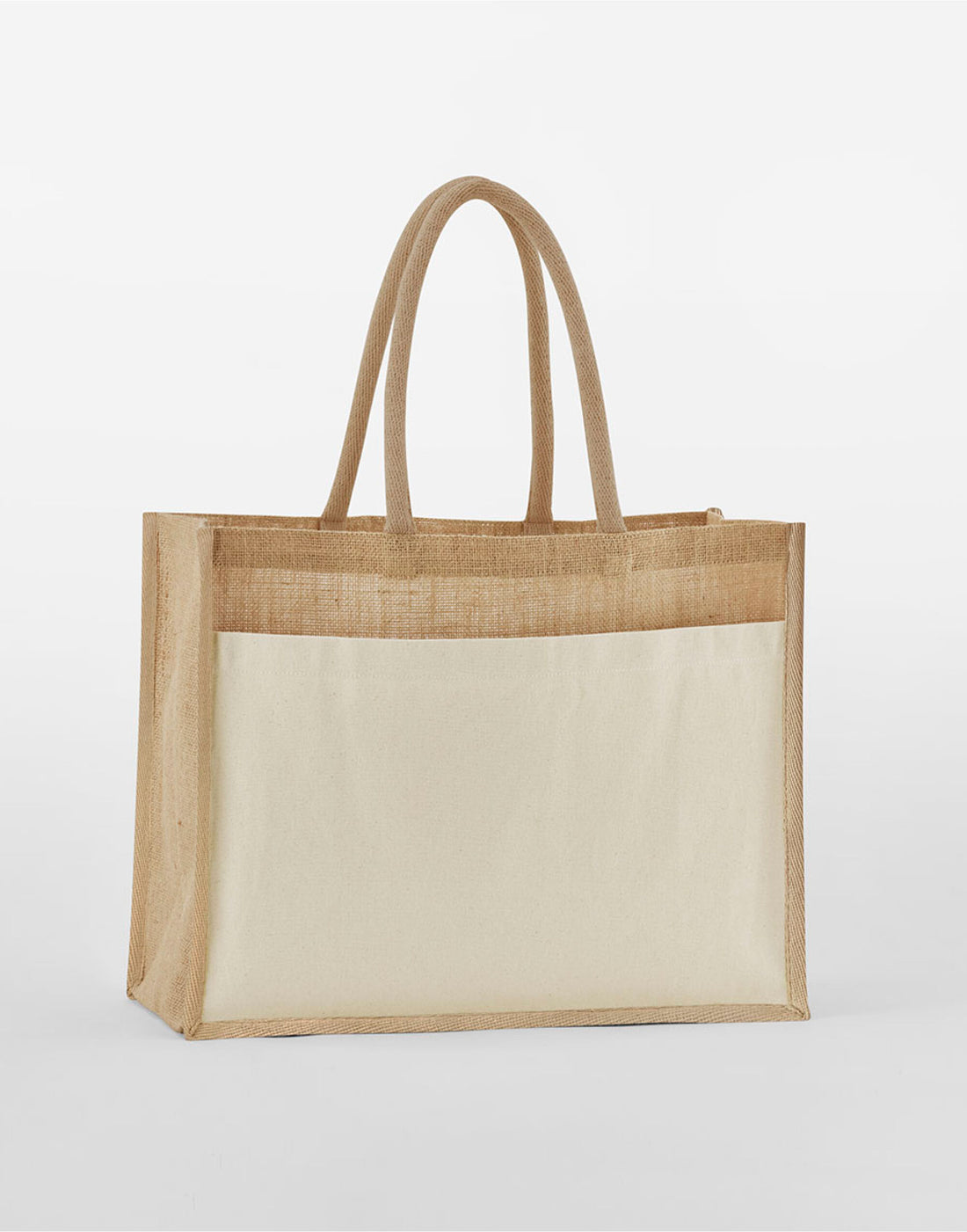 Westford Mill Pocket Starch Jute Shopper w480 - Natural O S - Customisable Bags