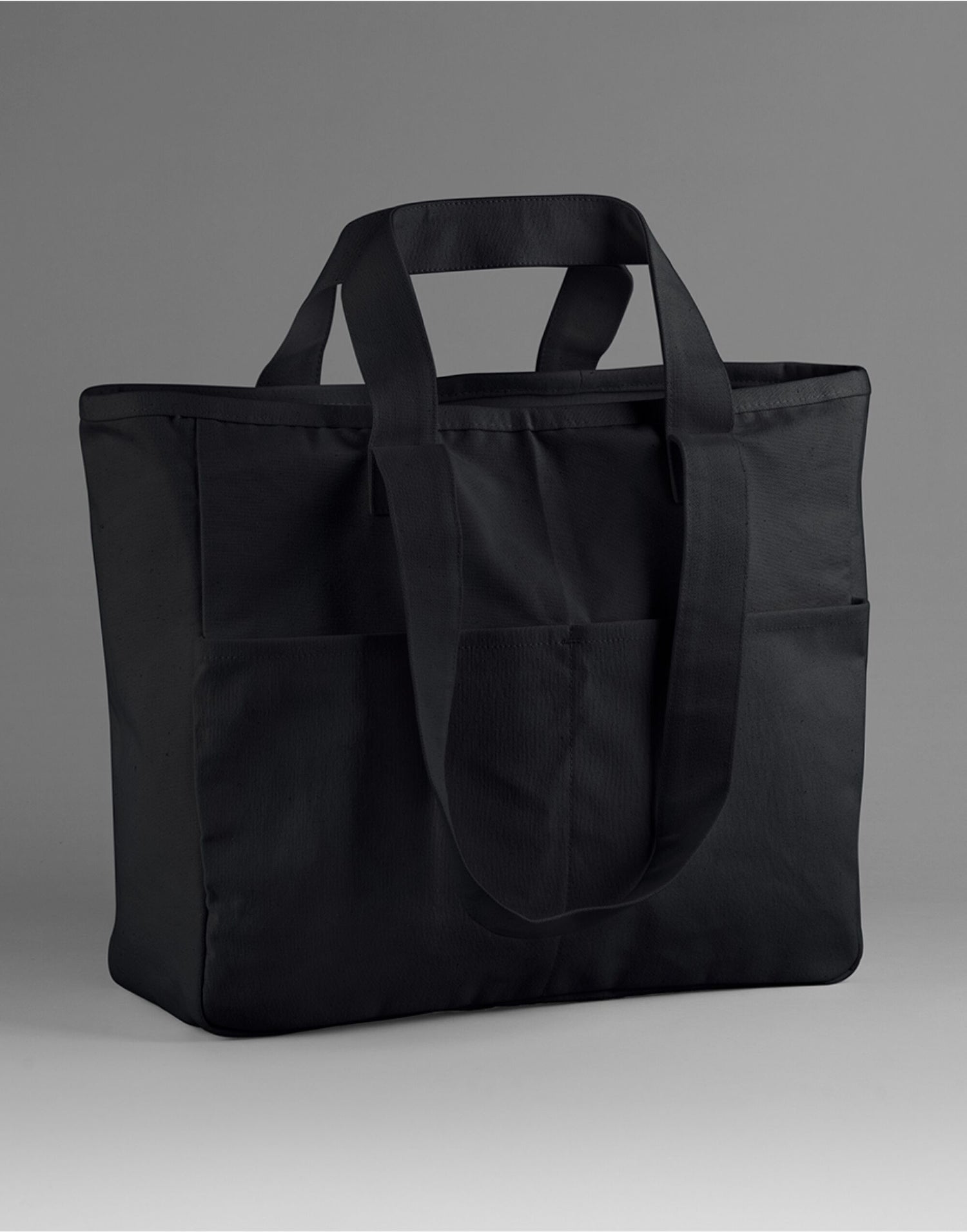 Westford Mill Cargo Pocket Tote W604 - Black O S - Customisable Bags