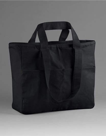 Westford Mill Cargo Pocket Tote W604 - Black O S - Customisable Bags