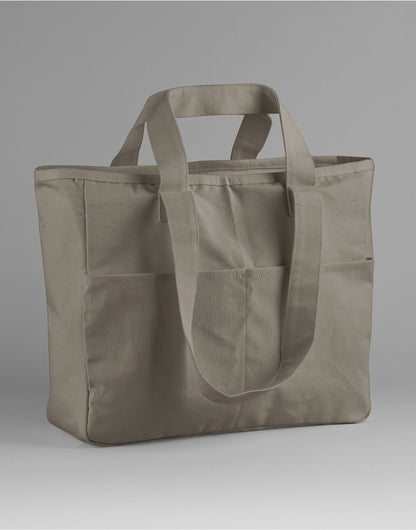 Westford Mill Cargo Pocket Tote W604 - Mushroom O S - Customisable Bags