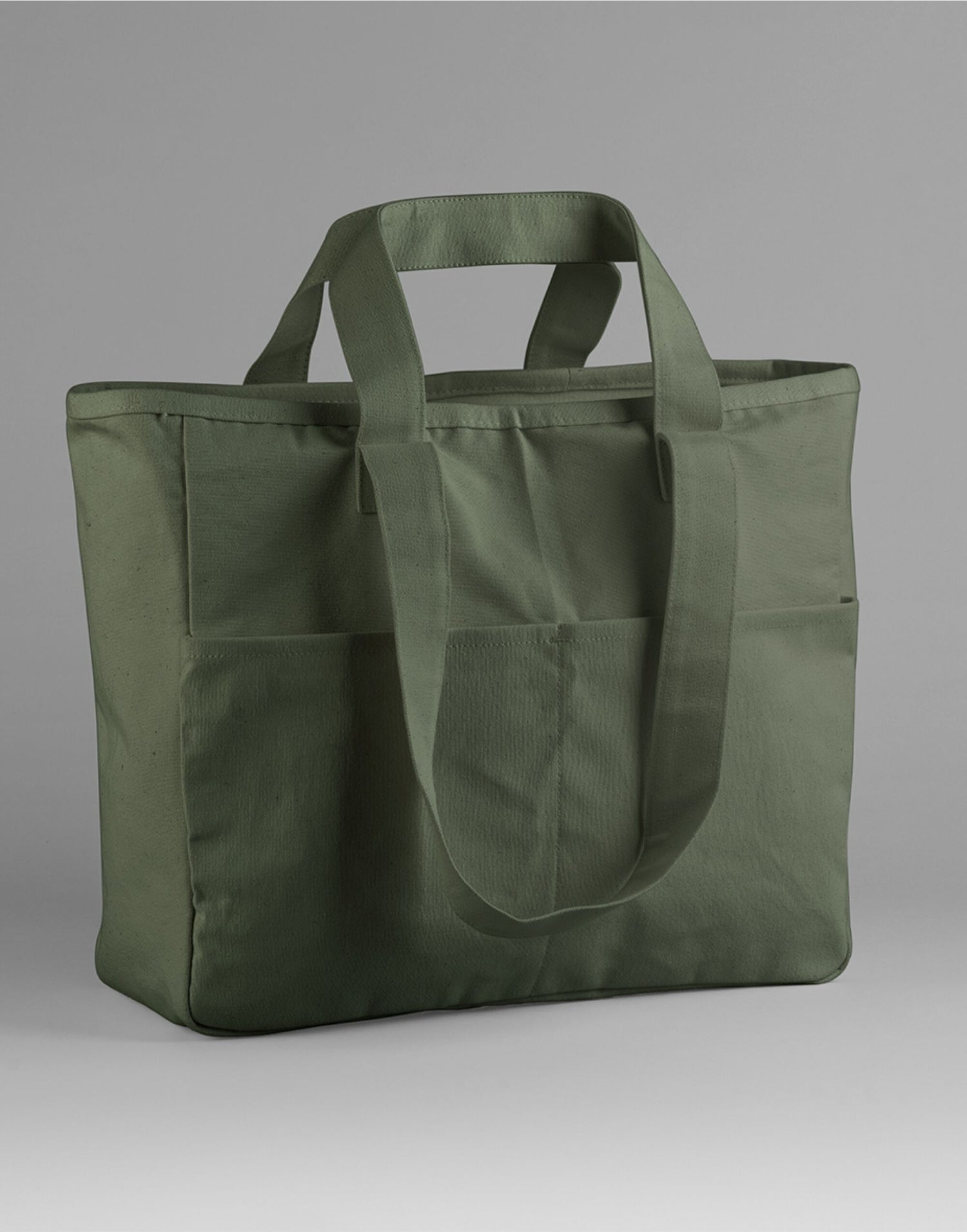 Westford Mill Cargo Pocket Tote W604 - Olive Green O S - Customisable Bags
