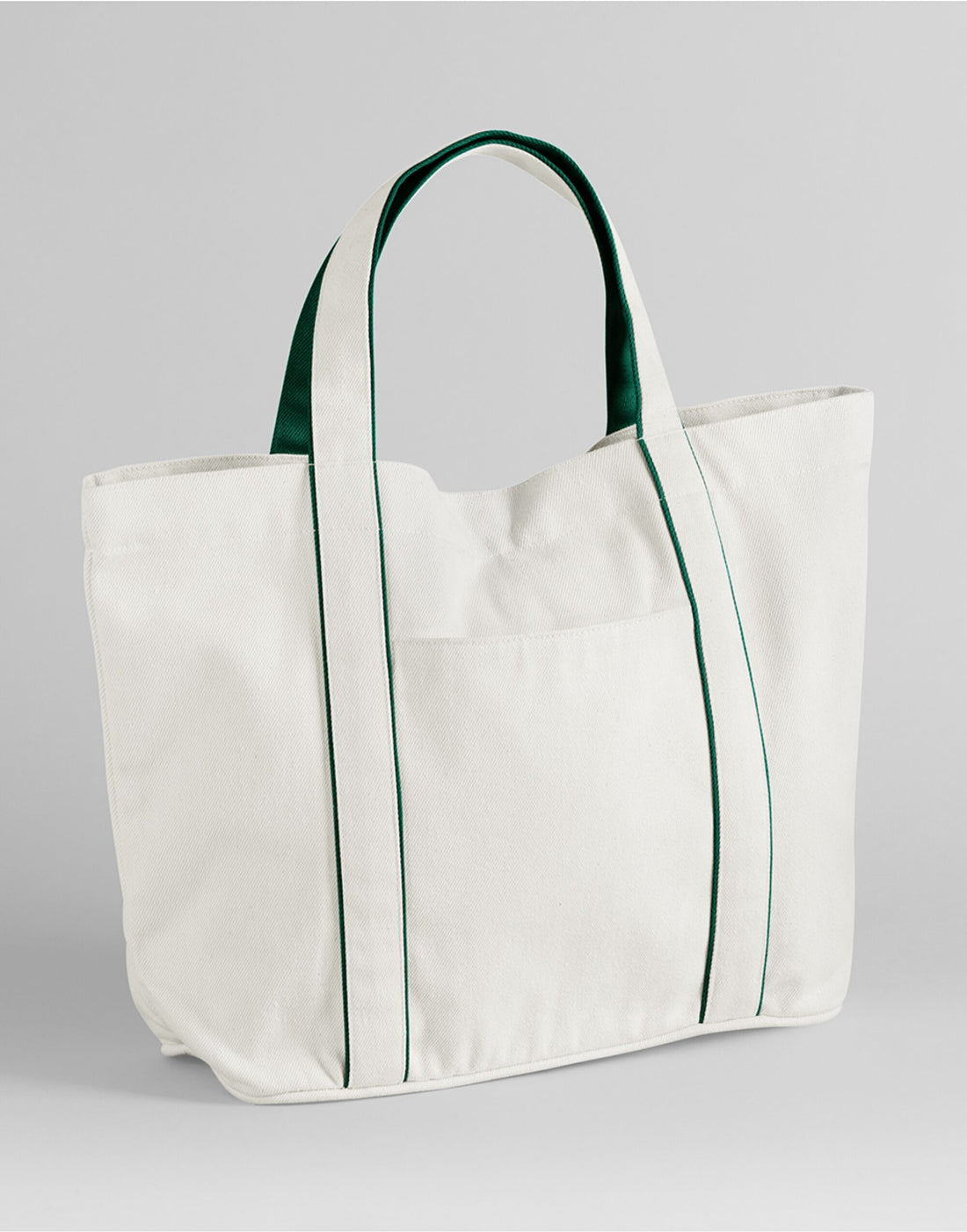 Westford Mill Courtside Medium Tote W950 - Soft White Bottle Green O S - Customisable Bags