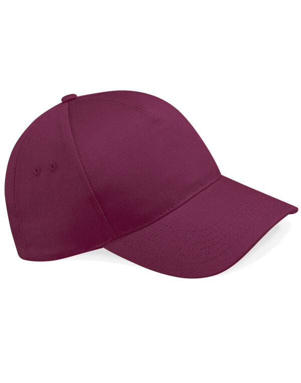 Beechfield Ultimate 5 Panel Cap B15 - Burgundy O S - Customisable Caps