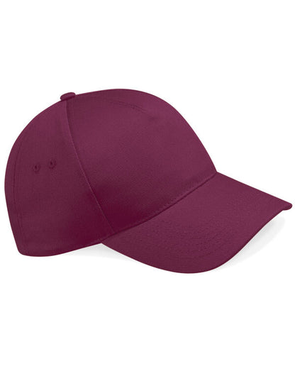 Beechfield Ultimate 5 Panel Cap B15 - Burgundy O S - Customisable Caps