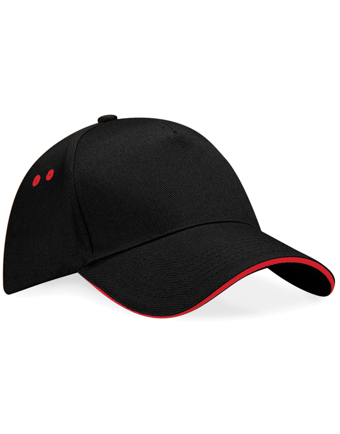 Beechfield Ultimate Sandwich Peak Cap B15C - Black Classic Red O S - Customisable Caps