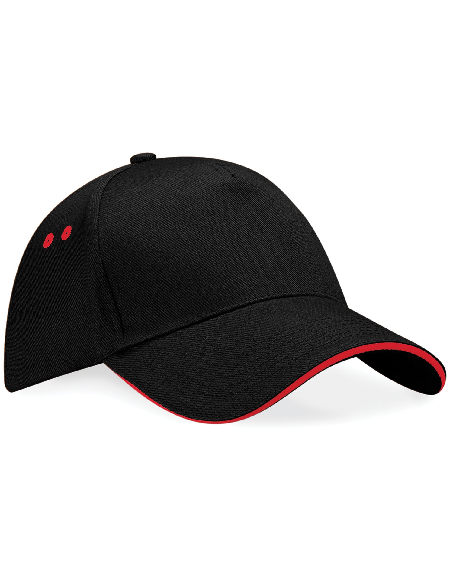 Beechfield Ultimate Sandwich Peak Cap B15C - Black Classic Red O S - Customisable Caps