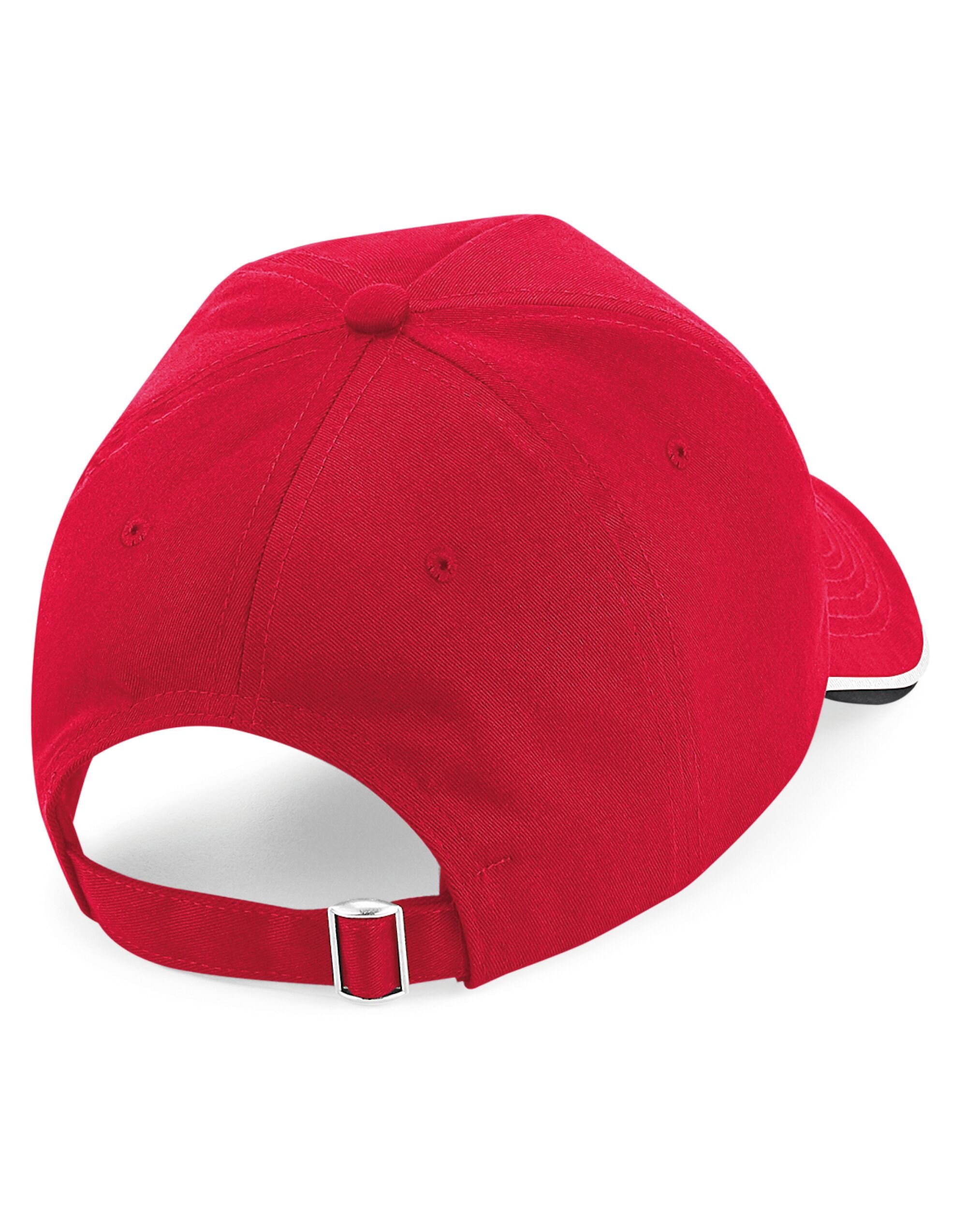 Beechfield Authentic 5 Panel Piped Peak B25C - Classic Red Black White O S - Customisable Caps