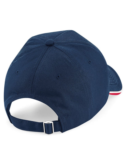 Beechfield Authentic 5 Panel Piped Peak B25C - F Navy Classic Red White O S - Customisable Caps