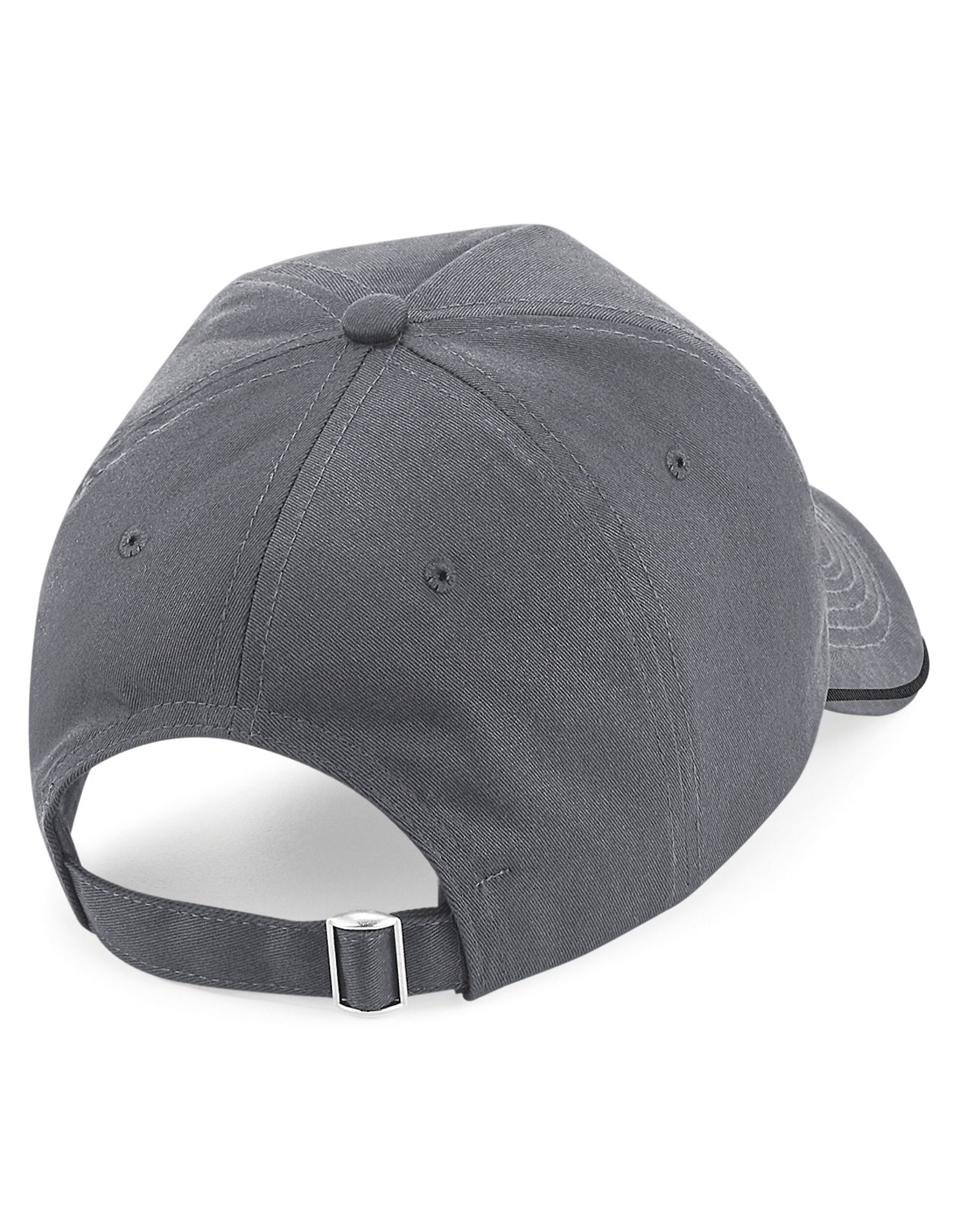 Beechfield Authentic 5 Panel Piped Peak B25C - Graphite Grey Black O S - Customisable Caps