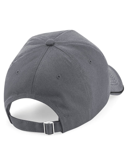 Beechfield Authentic 5 Panel Piped Peak B25C - Graphite Grey Black O S - Customisable Caps