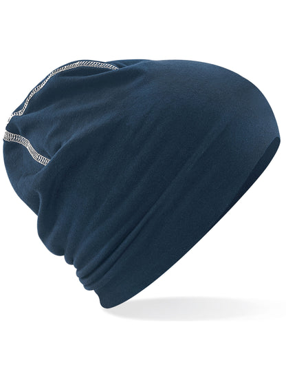 Beechfield Hemsedal Cotton Beanie B366 - French Navy White O S - Customisable Beanies