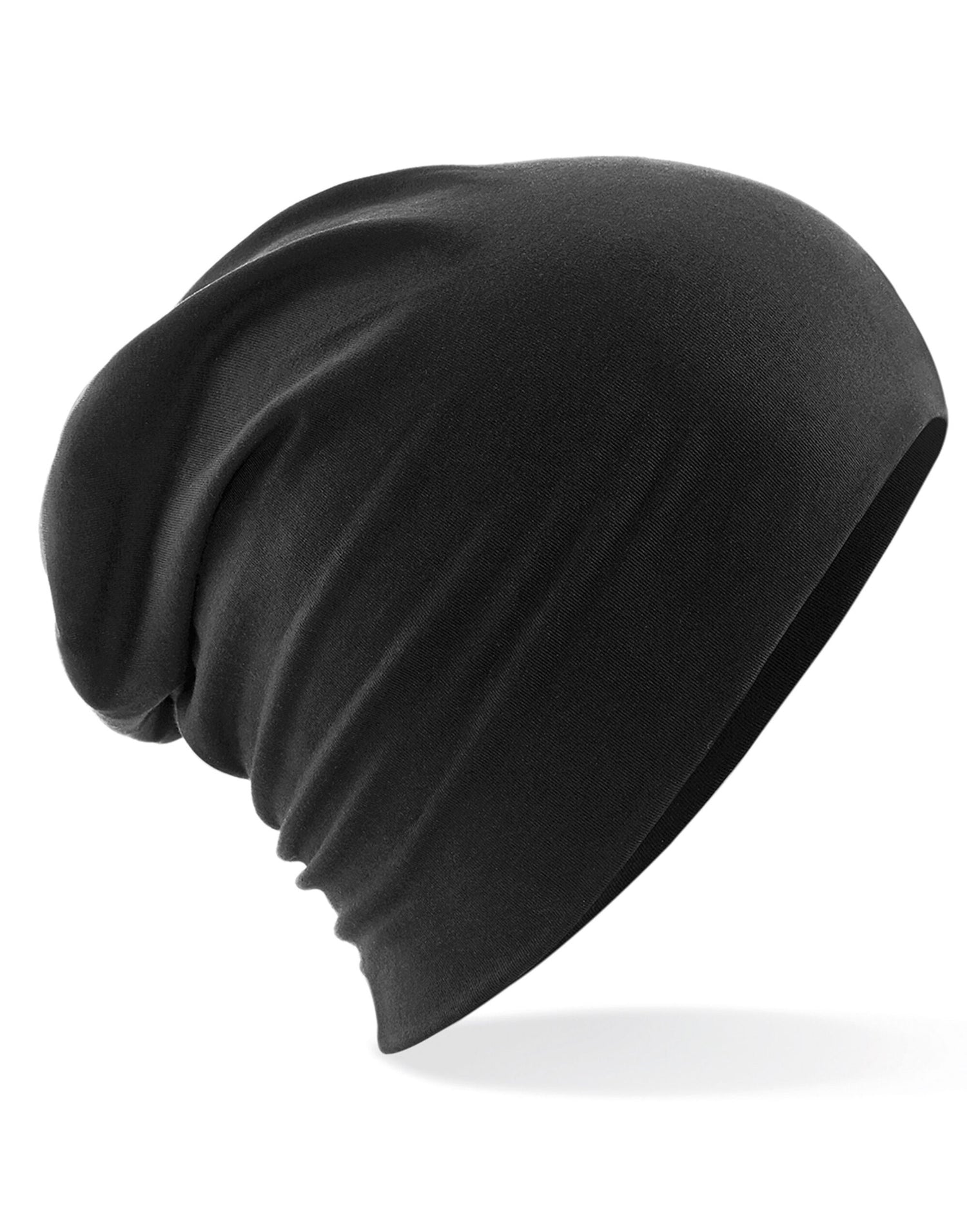 Beechfield Hemsedal Cotton Slouch Beanie B368 - Black O S - Customisable Beanies