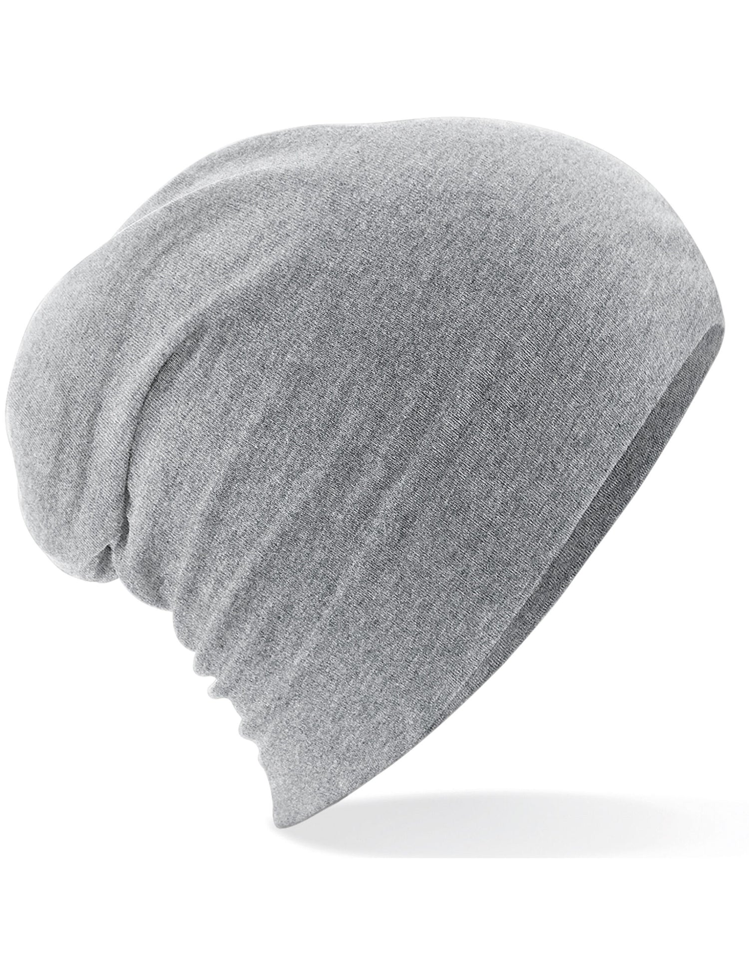 Beechfield Hemsedal Cotton Slouch Beanie B368 - Heather Grey O S - Customisable Beanies