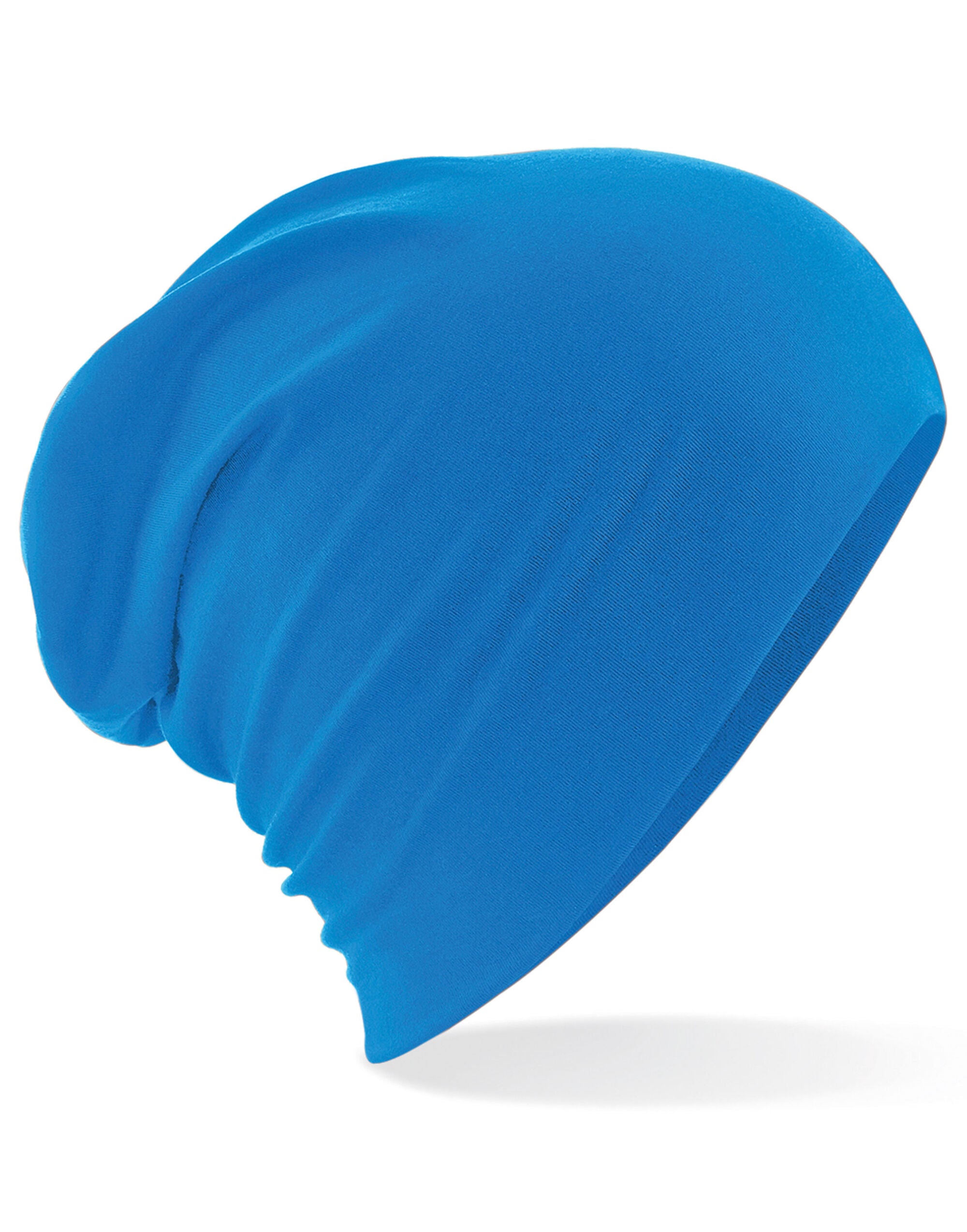 Beechfield Hemsedal Cotton Slouch Beanie B368 - Sapphire O S - Customisable Beanies