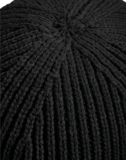 Beechfield Engineered Knit Ribbed Beanie B380 - Black O S - Customisable Beanies
