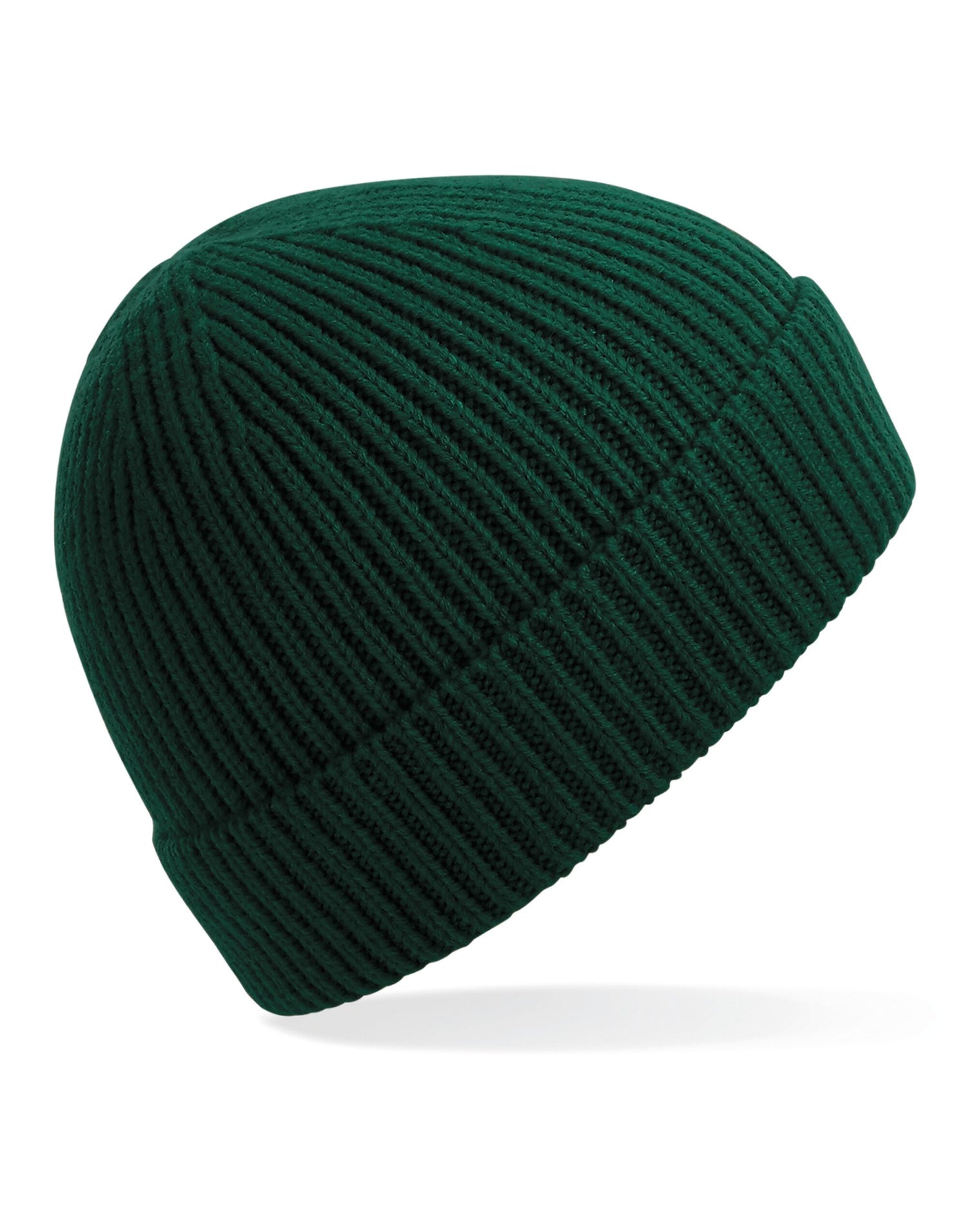 Beechfield Engineered Knit Ribbed Beanie B380 - Bottle Green O S - Customisable Beanies