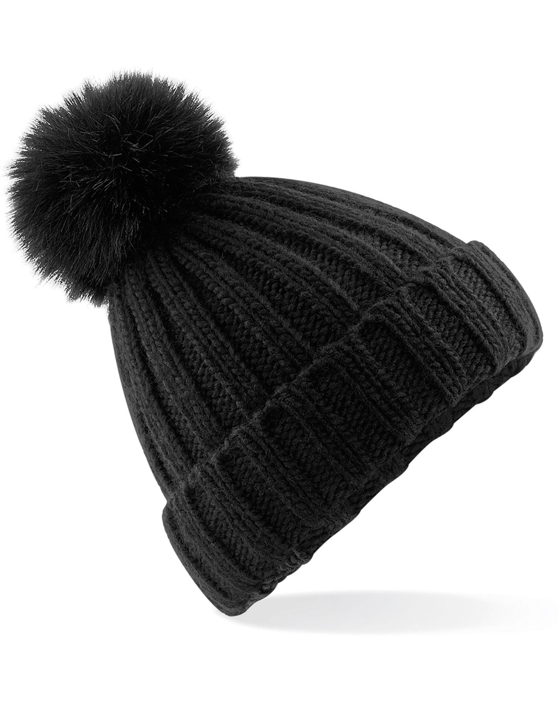 Beechfield Verbier Fur Pop Pom Beanie B413 - - Customisable Beanies