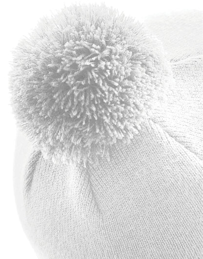 Beechfield Original Pom Pom Beanie B426 - White O S - Customisable Beanies