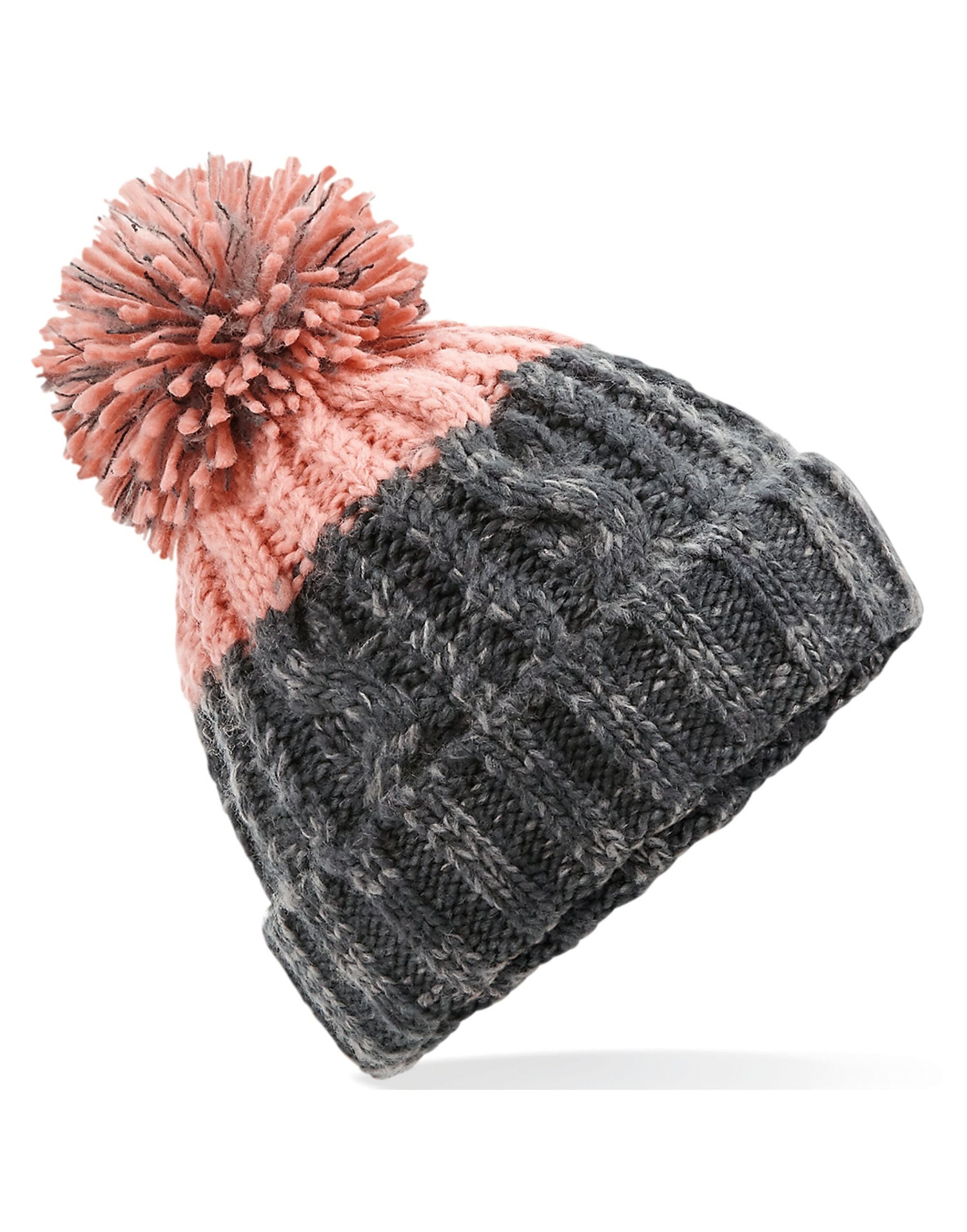 Beechfield Apres Beanie B437 - Graphite Grey Blush O S - Customisable Beanies