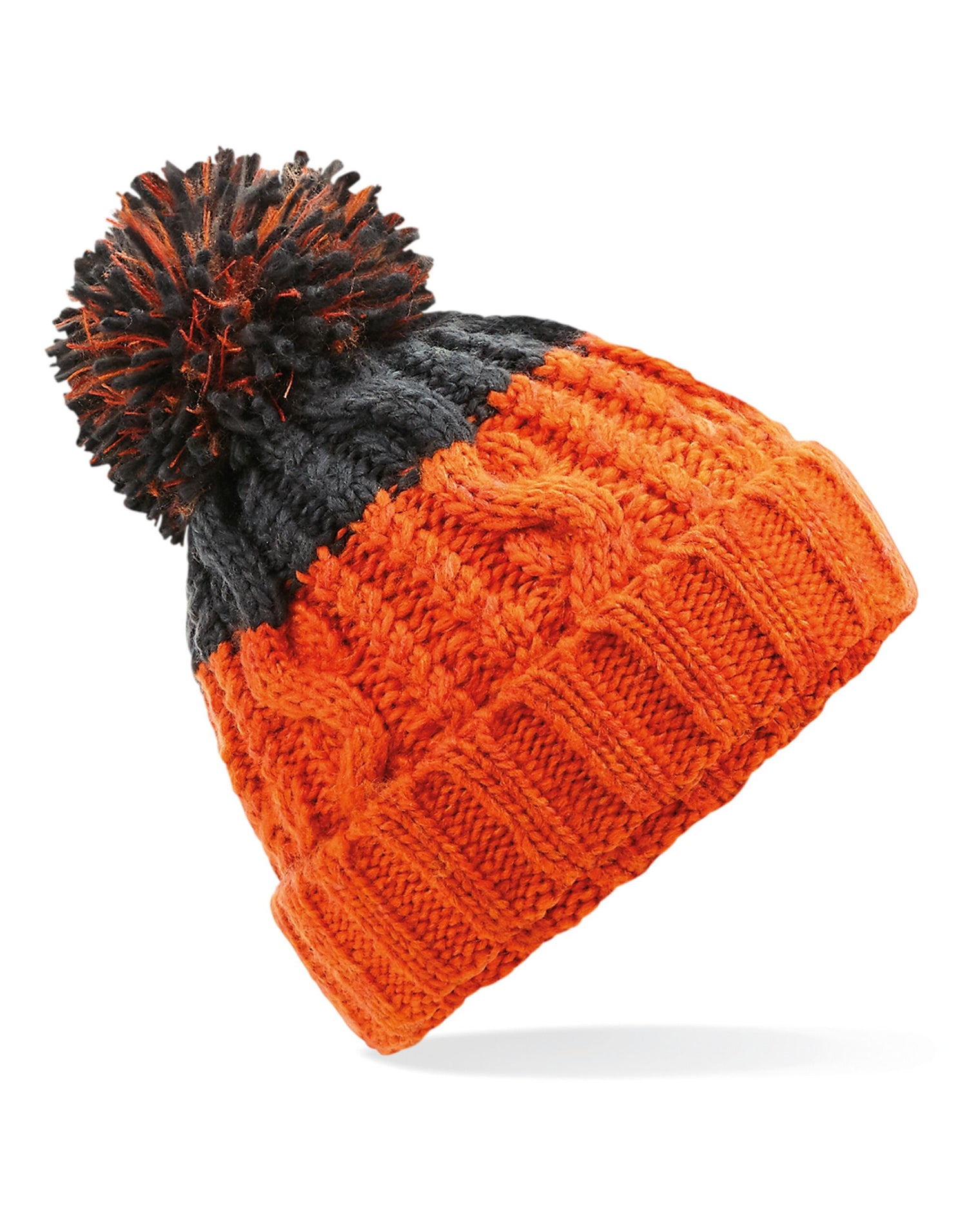 Beechfield Apres Beanie B437 - Orange Graphite Grey O S - Customisable Beanies