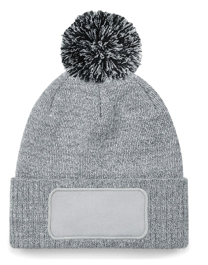 Beechfield Snowstar¬Æ Patch Beanie B443 - Heather Grey black O S - Customisable Beanies