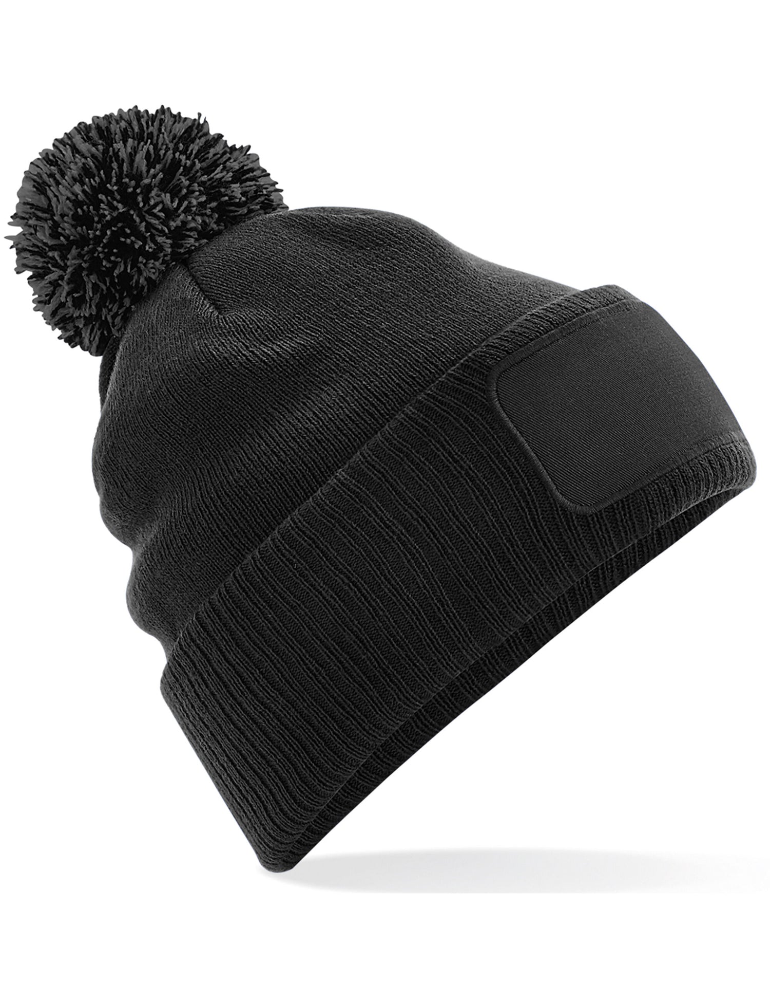 Beechfield Snowstar¬Æ Patch Beanie B443 - Black Graphite O S - Customisable Beanies