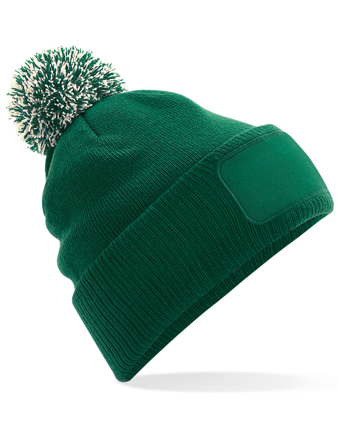 Beechfield Snowstar¬Æ Patch Beanie B443 - Bottle Green Off White O S - Customisable Beanies