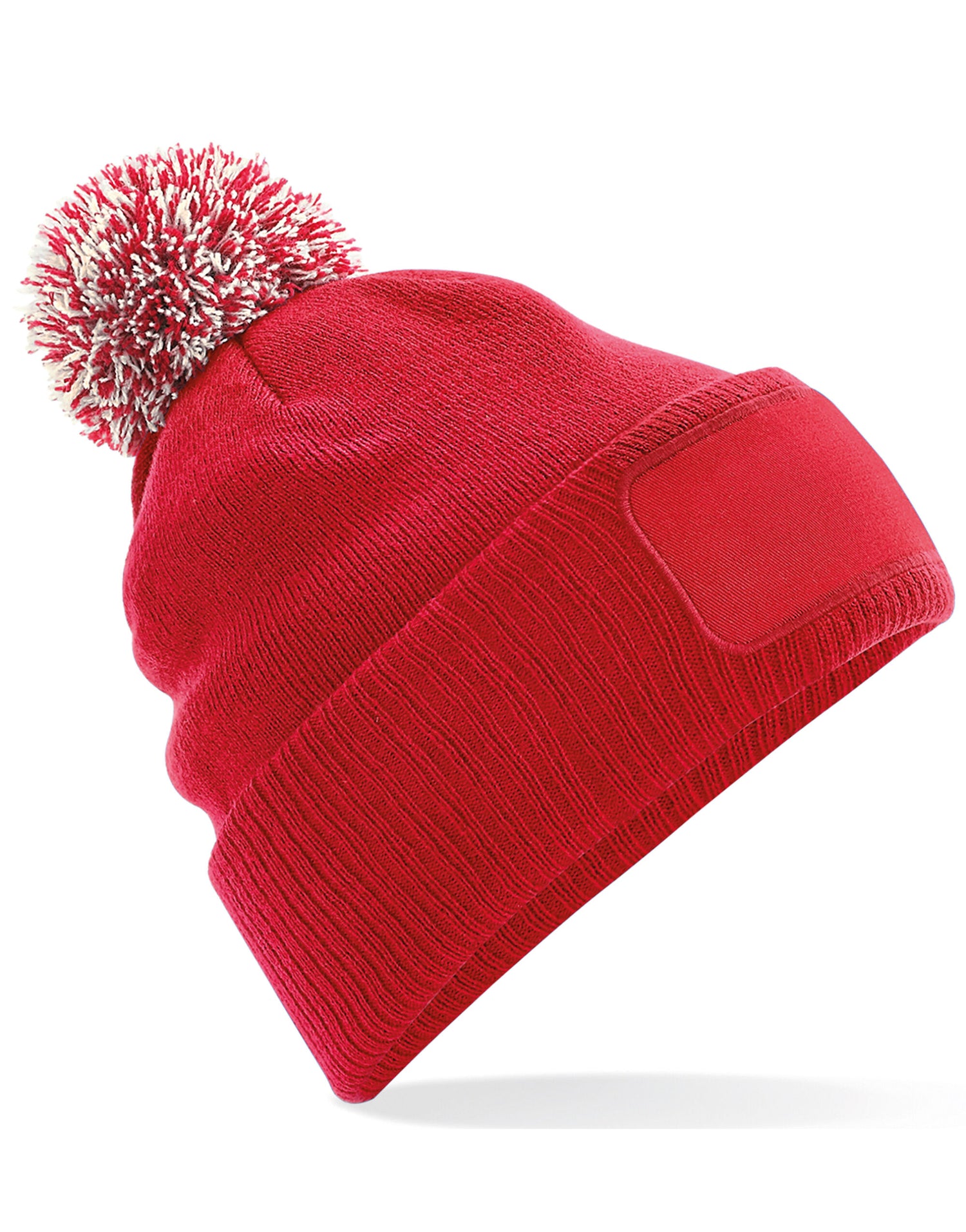 Beechfield Snowstar¬Æ Patch Beanie B443 - Classic Red Off White O S - Customisable Beanies