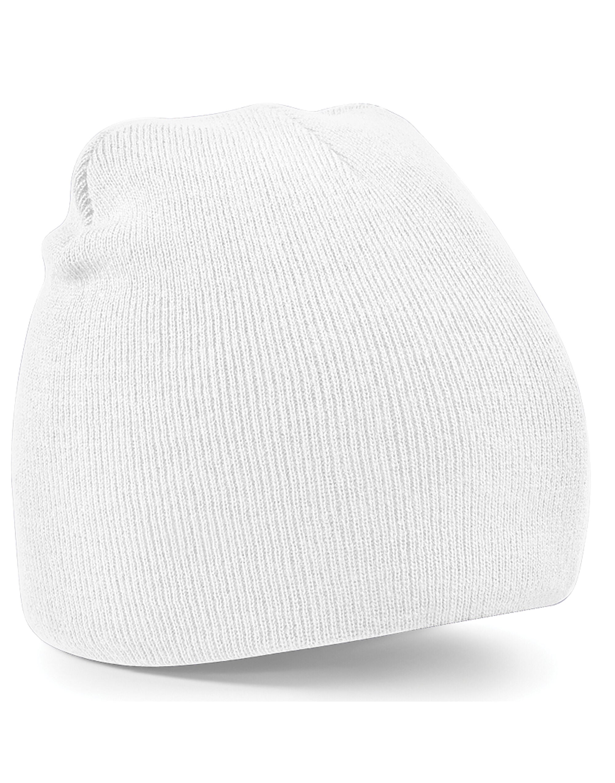Beechfield Original Pull-On Beanie B44 - White O S - Customisable Beanies