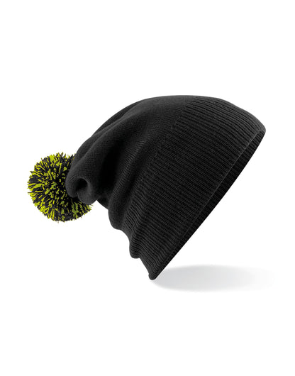 Beechfield Snowstar¬Æ Beanie B450 - Black Lime Green O S - Customisable Beanies