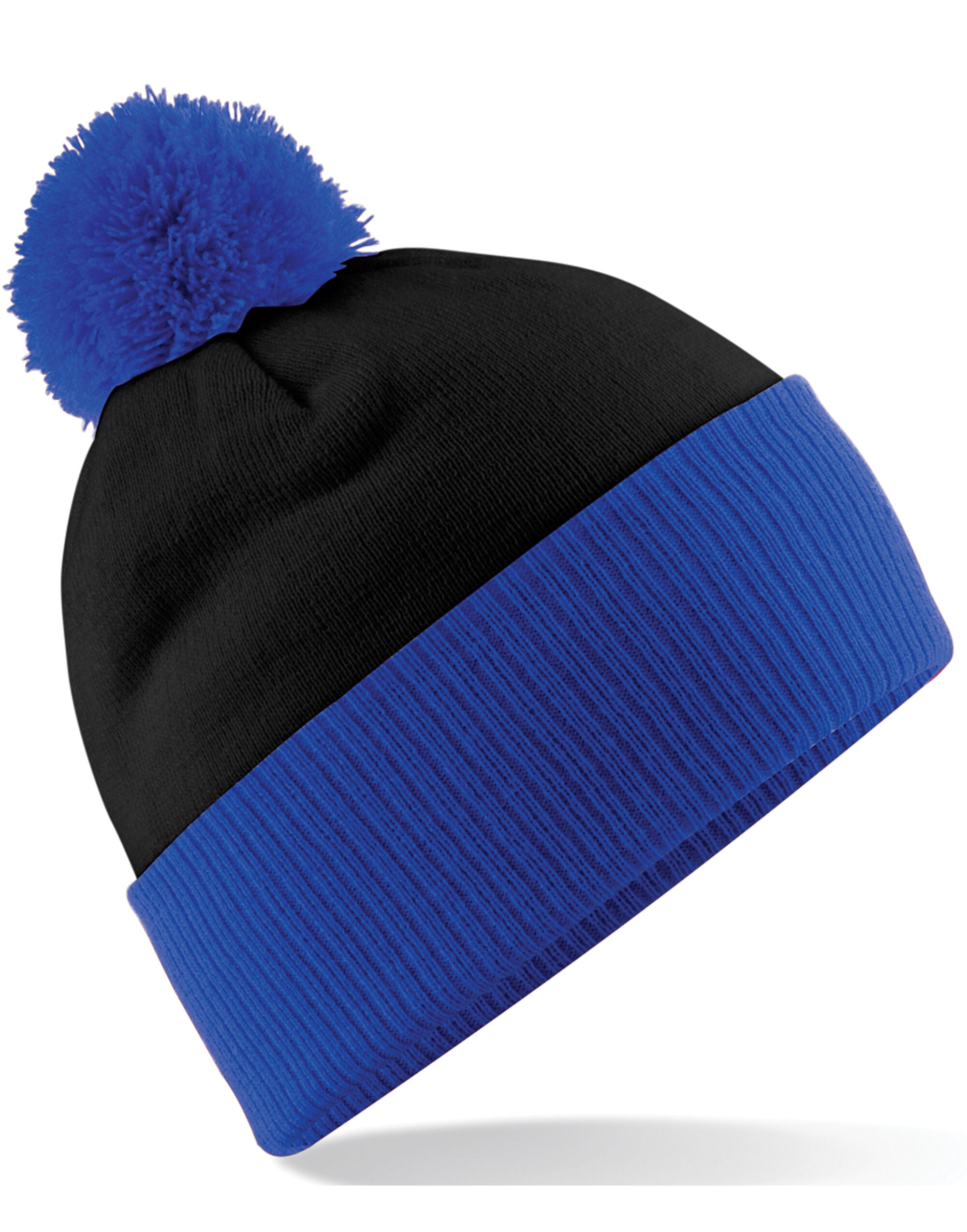 Beechfield Snowstar¬Æ Two-Tone Beanie B451 - Black bright Royal O S - Customisable Beanies