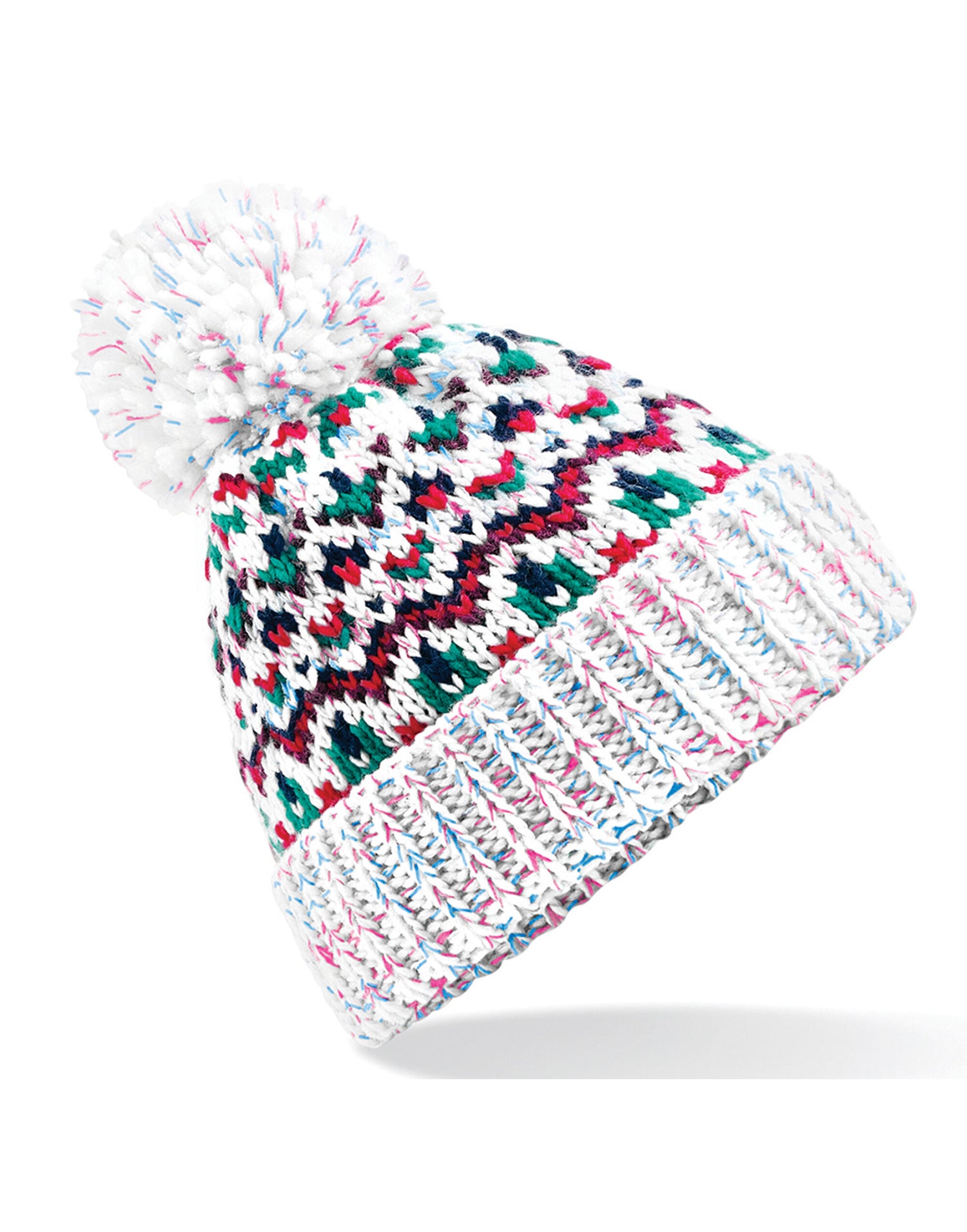 Beechfield Blizzard Bobble Beanie B458 - Sherbert Dip O S - Customisable Beanies