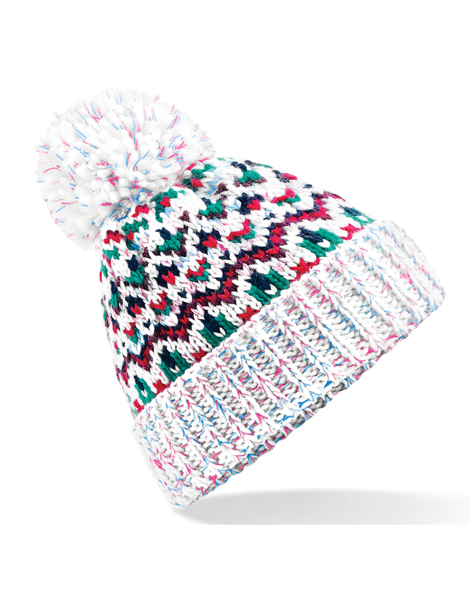 Beechfield Blizzard Bobble Beanie B458 - Sherbert Dip O S - Customisable Beanies