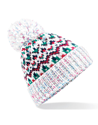 Beechfield Blizzard Bobble Beanie B458 - Sherbert Dip O S - Customisable Beanies