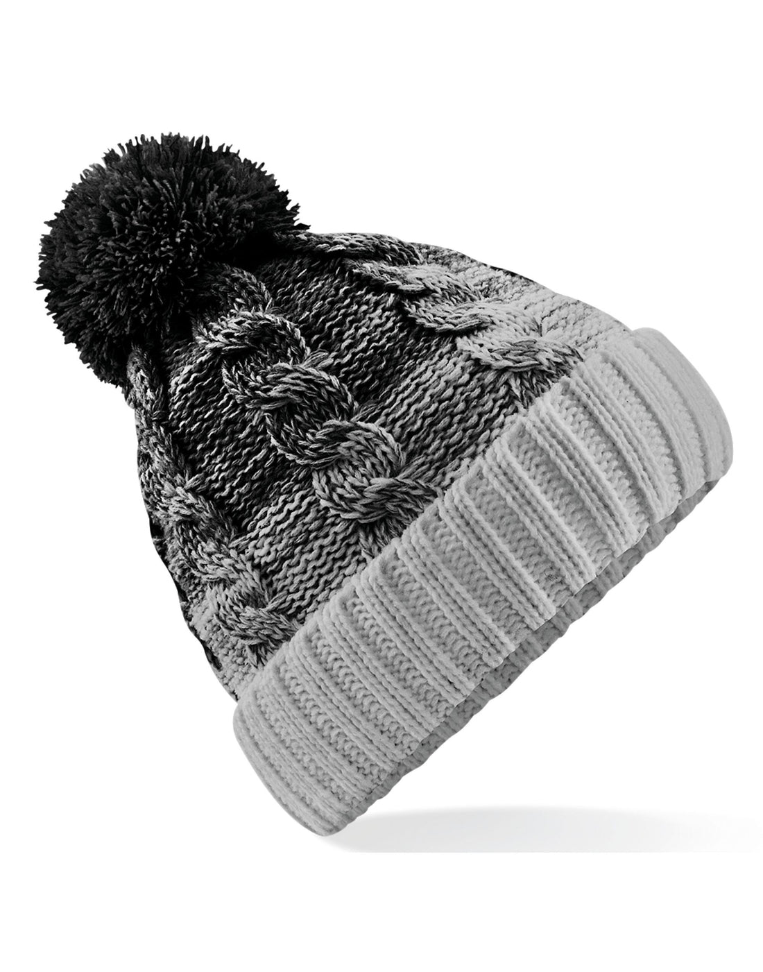 Beechfield Ombr√© Beanie B459 - Black Light Grey O S - Customisable Beanies