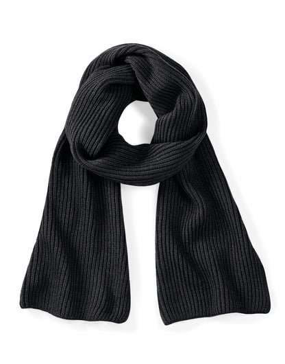 Beechfield Metro Knitted Scarf B469 - Black O S - Customisable Scarf