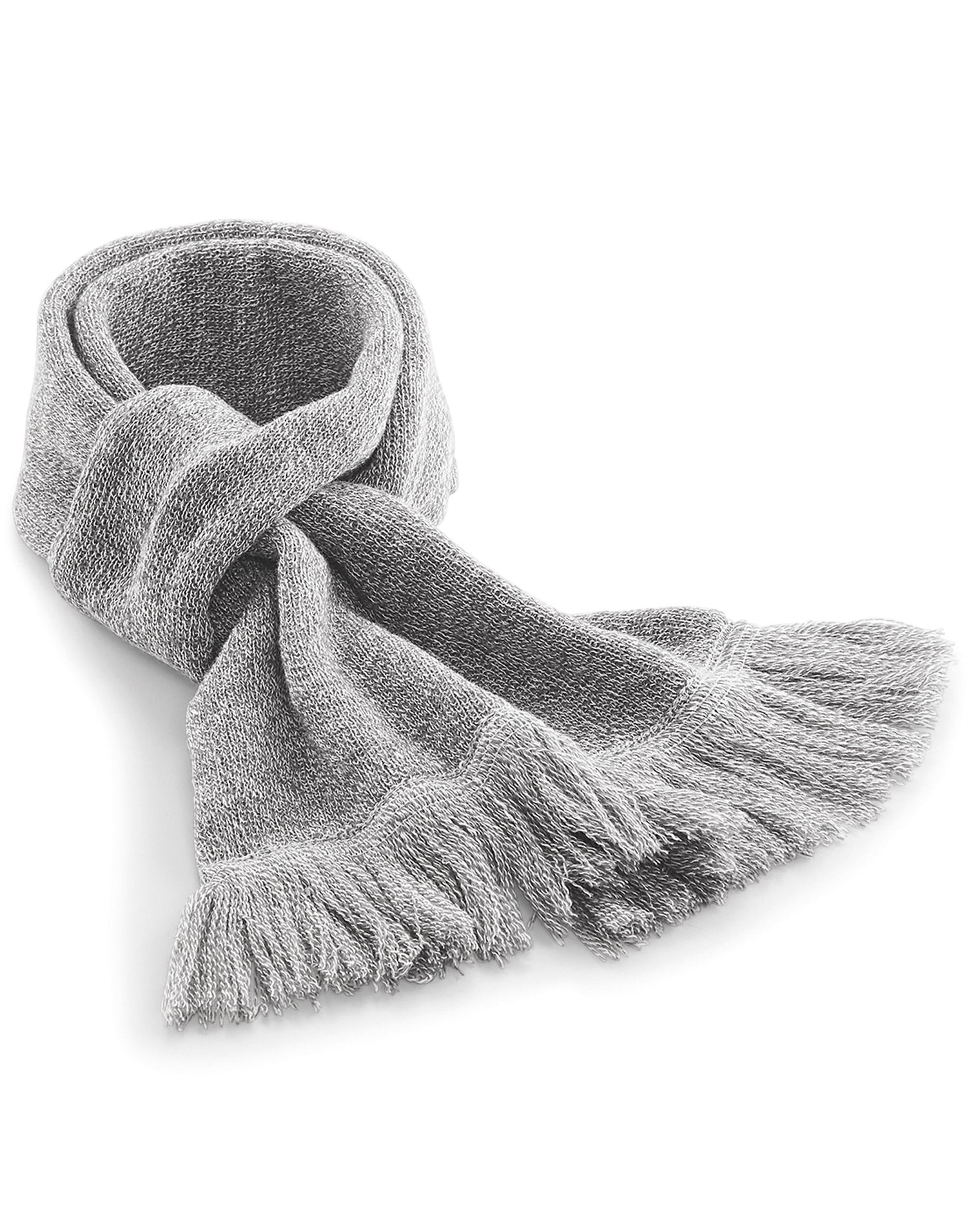 Beechfield Classic Knitted Scarf B470 - Heather Grey O S - Customisable Scarf