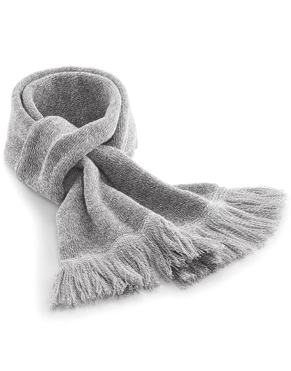 Beechfield Classic Knitted Scarf B470 - Heather Grey O S - Customisable Scarf