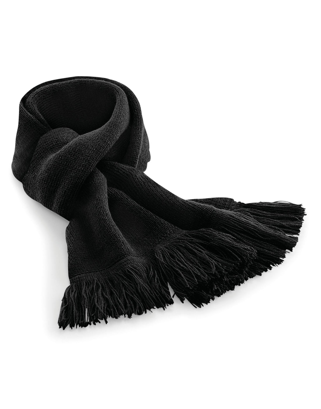 Beechfield Classic Knitted Scarf B470 - Black O S - Customisable Scarf